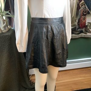 H&M Divided Pleather A-Line Mini Skirt